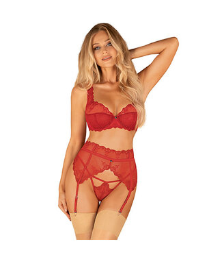 obsessive Obsessive - Lonesia Garter Belt Red L/XL