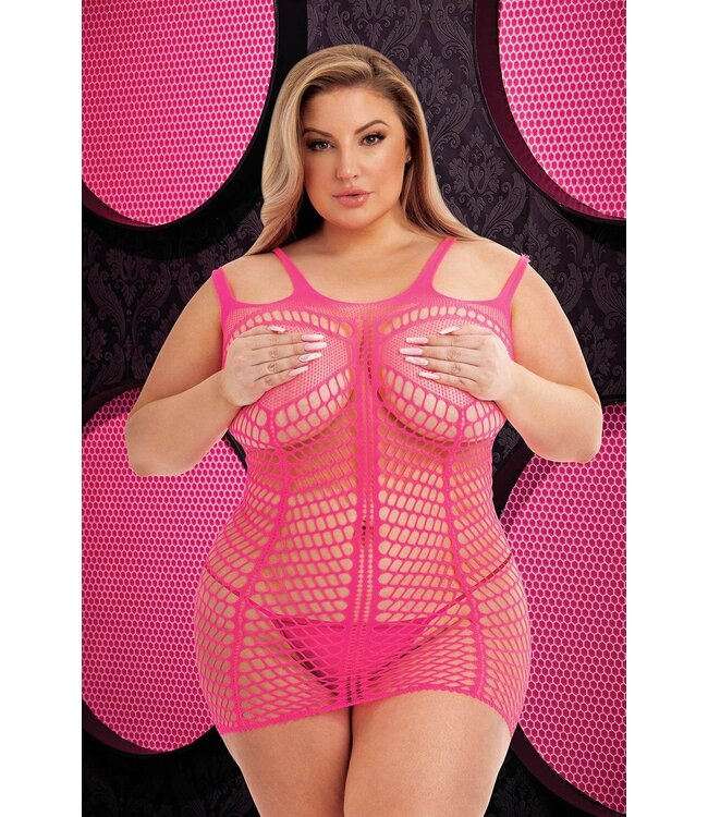 LAPDANCE SHREDDED MINI DRESS PINK, QUEEN