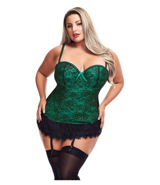 Baci Lingerie BUSTIER AND GSTRING GREEN, 3X/4X