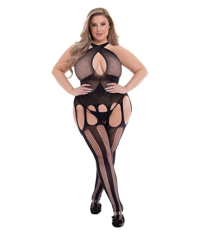 BACI DIAMONTE BODYSTOCKING BLACK, QUEEN