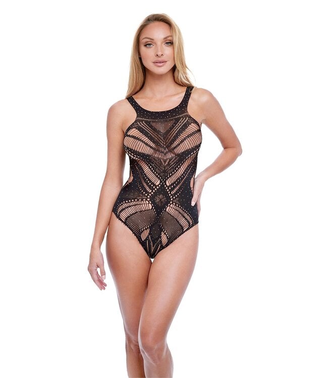 BACI DIAMONTE BODYSUIT BLACK, OS