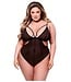 Baci Lingerie BACI SEXY CROTCHLESS MESH TEDDY BLACK, QUEEN