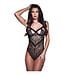 Baci Lingerie SEXY STRAPPY LACE TEDDY BLACK, S/M