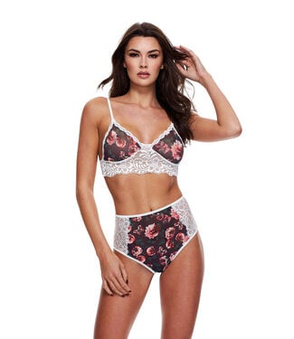 Baci Lingerie GREY FLORAL & LACE BRA SET, M/L