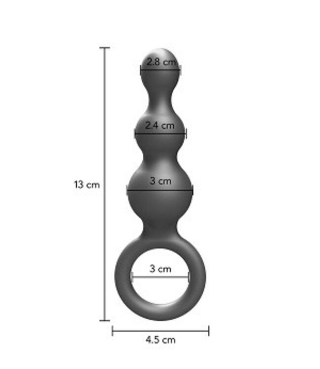 The Stuffer 3-Balls Metallic  Silicone Plug