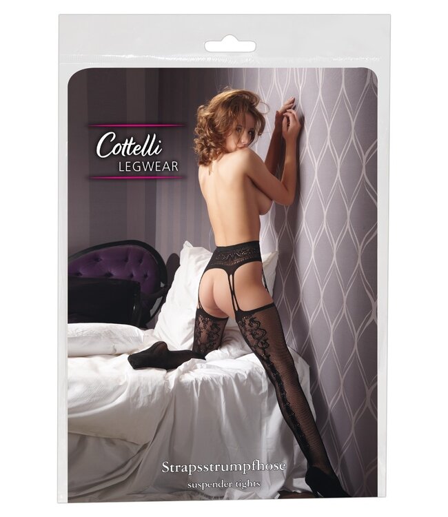 Stockings With Garter Belt - Black