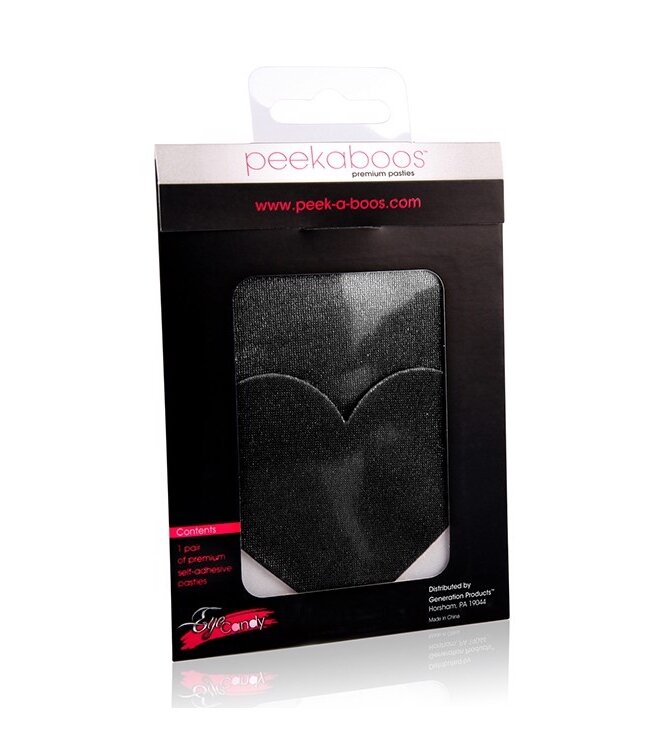 Pasties Black Satin Heart