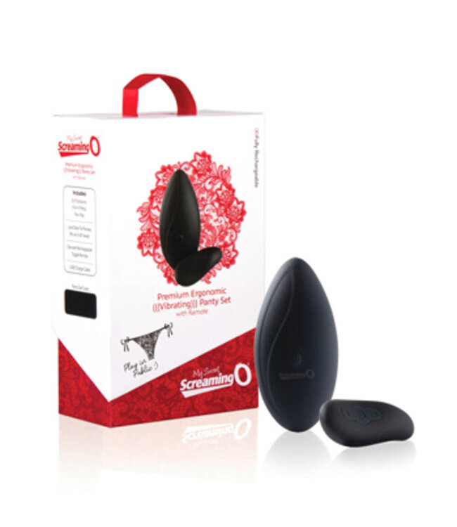 The Screaming O - Premium Ergonomic Remote Panty Set Black