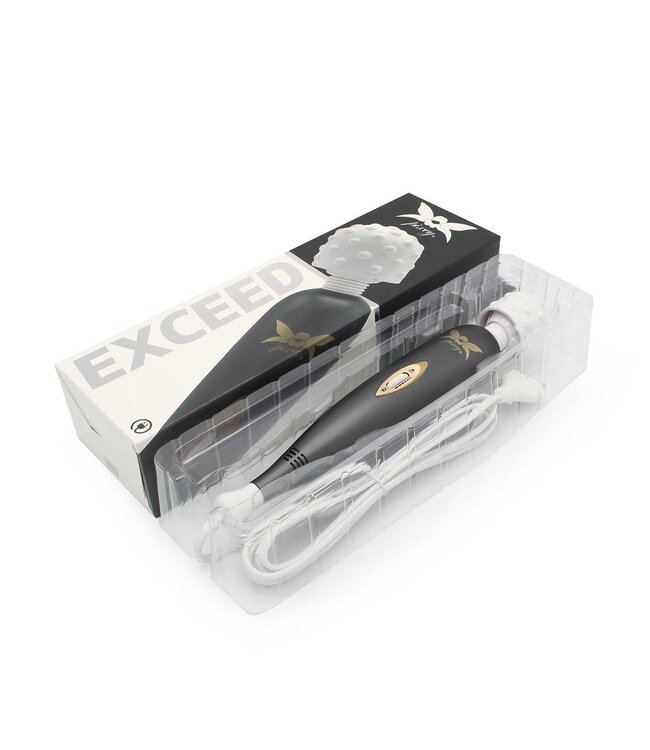 Exceed v2 Wand Vibrator met kabel Zwart - Wit