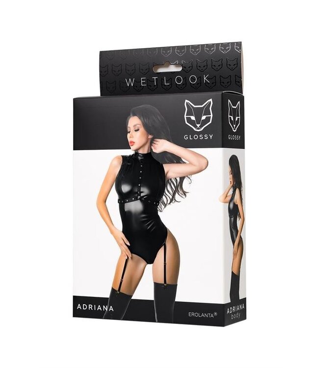 Wetlook Body with Garters - Adriana