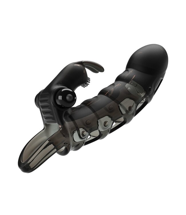 Pretty Love - Cuper - Penis Sleeve + Rabbit Vibrator - Black