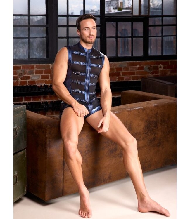 NEK - Shirt Blue - Zipper and Straps