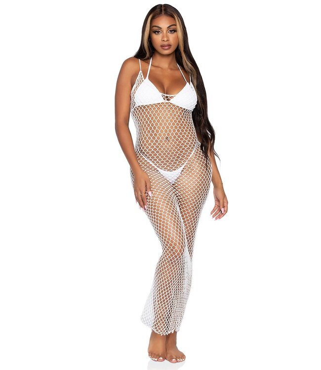 Woven Twist Net Maxi Dress O/S