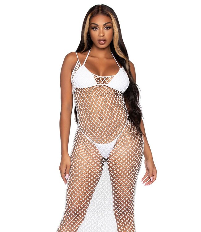 Woven Twist Net Maxi Dress O/S