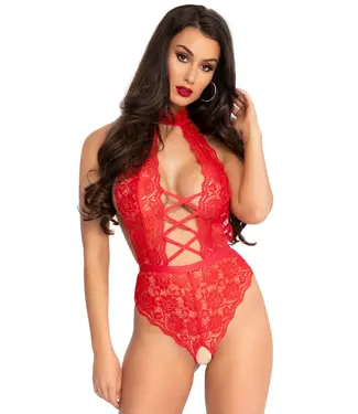 Leg Avenue Teddy with crotchless panty