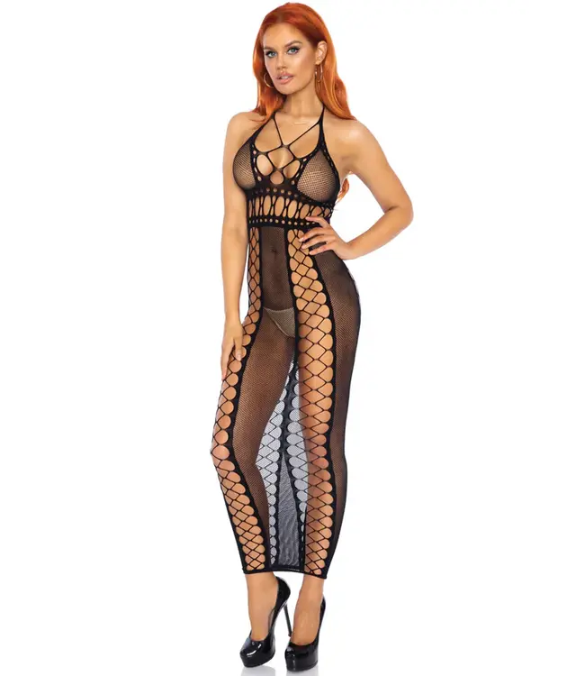 Backless Dress with Faux Lace Up