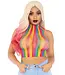 Leg Avenue RAINBOW NET HIGH NECK CROP TOP