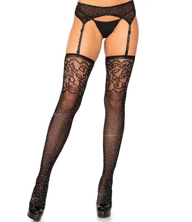 LEG AVENUE RHINESTONE FISHNET STOCKINGS