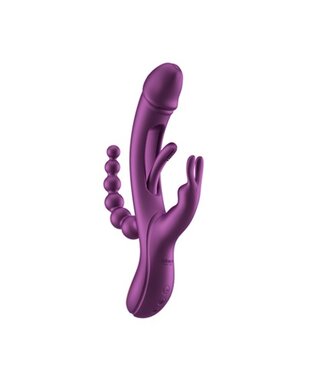 HoneyPlayBox - Trilux Kinky Finger Rabbit Vibrator with Anal Beads Purple