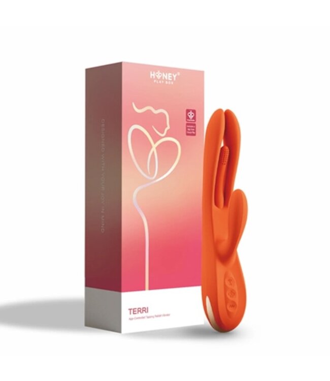 HoneyPlayBox - Terri App-controlled Kinky Finger Tapping Rabbit Vibrator Orange