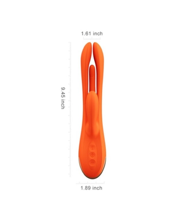 HoneyPlayBox - Terri App-controlled Kinky Finger Tapping Rabbit Vibrator Orange