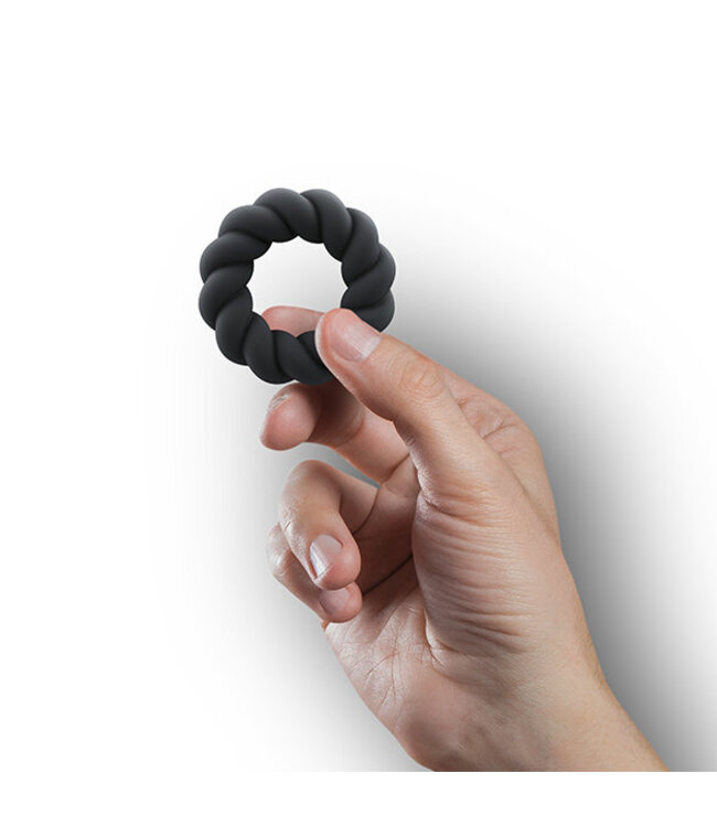 Rocks-off - Twist Non Vibrating Liquid Silicone Ring Black