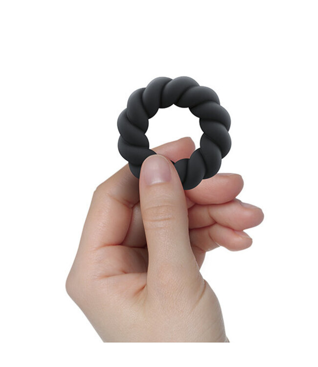 Rocks-off - Twist Non Vibrating Liquid Silicone Ring Black