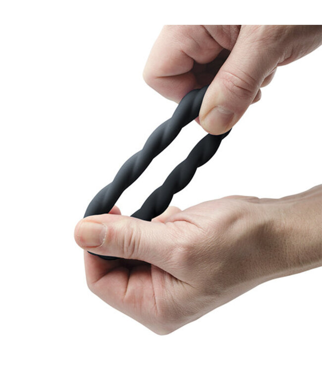 Rocks-off - Twist Non Vibrating Liquid Silicone Ring Black