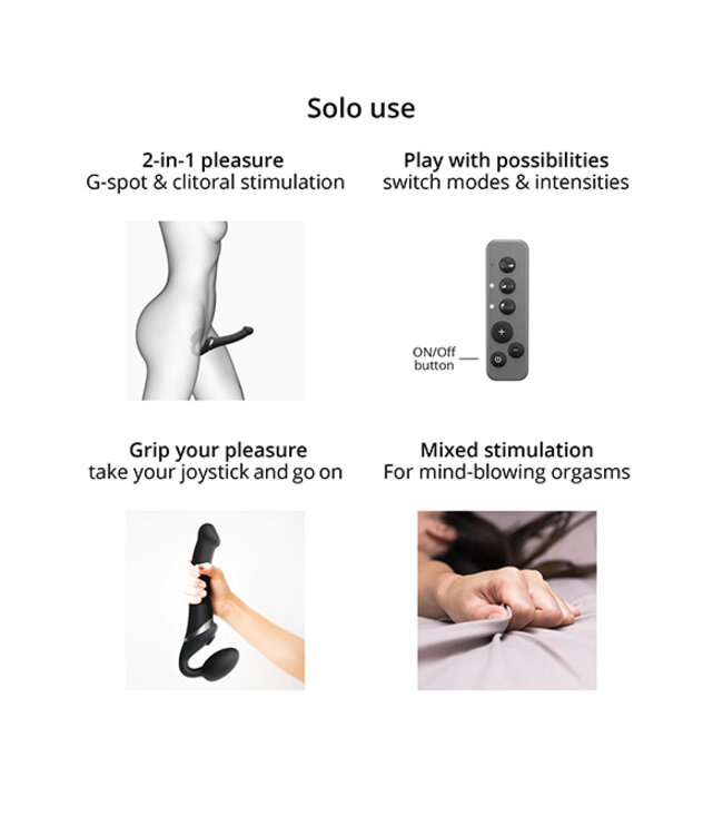 Strap-On-Me - Strap-on Multi Orgasm Remote Controlled 3 Motors Fuchsia M