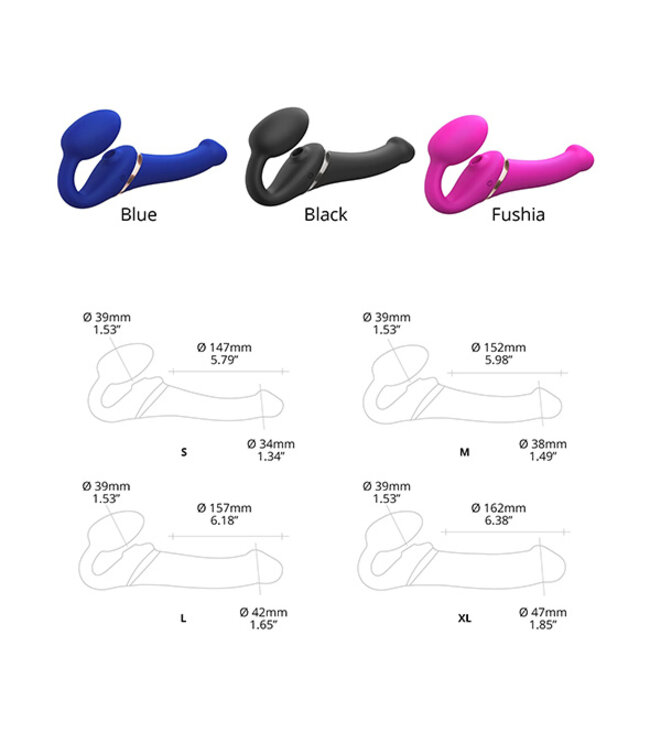 Strap-On-Me - Strap-on Multi Orgasm Remote Controlled 3 Motors Fuchsia M