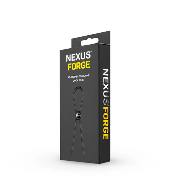 Nexus - Forge Single Adjustable Lasso Silicone Cock Ring Zwart