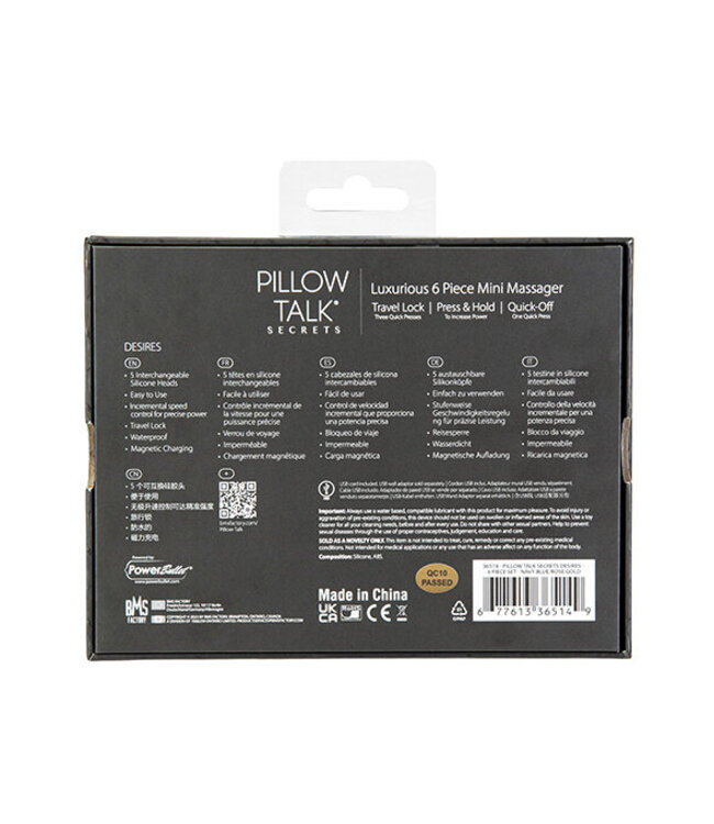 Pillow Talk - Secrets Choices 6 Piece Mini Massager Set Blauw & Rose Goud