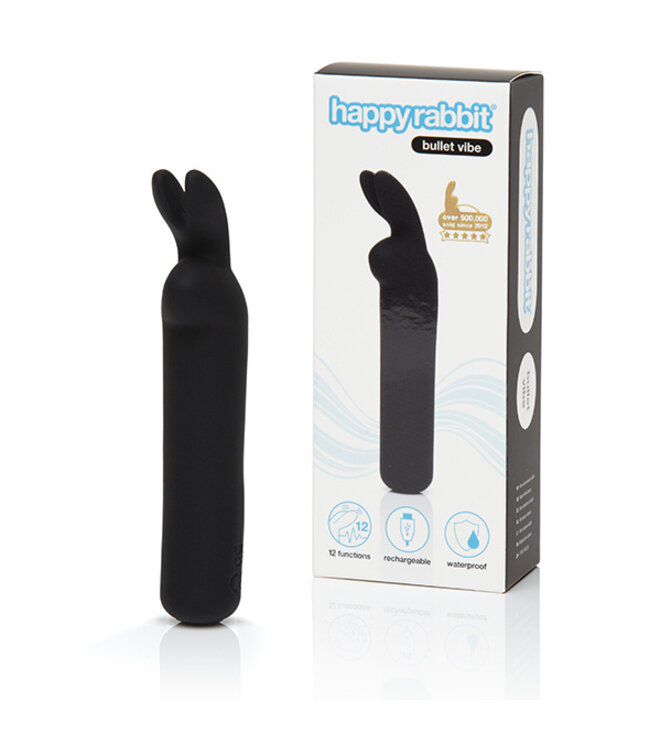 Happy Rabbit - Oplaadbare Vibrerende Bullet Zwart