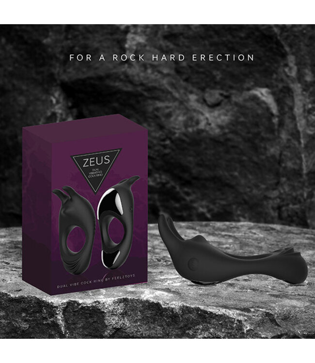 FeelzToys - Zeus Dual Vibe Penisring Zwart