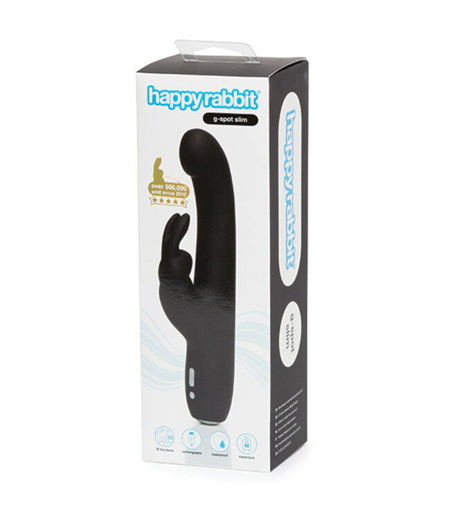 Happy Rabbit - Slimline G-Spot Rabbit Vibrator Zwart