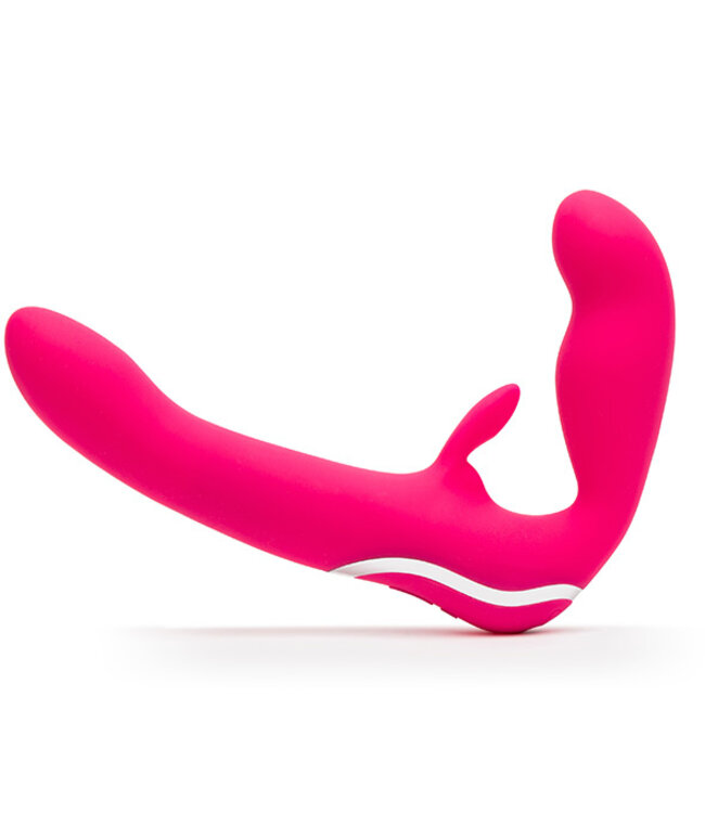 Happy Rabbit - Strapless Strap-On Rabbit Vibe Roze