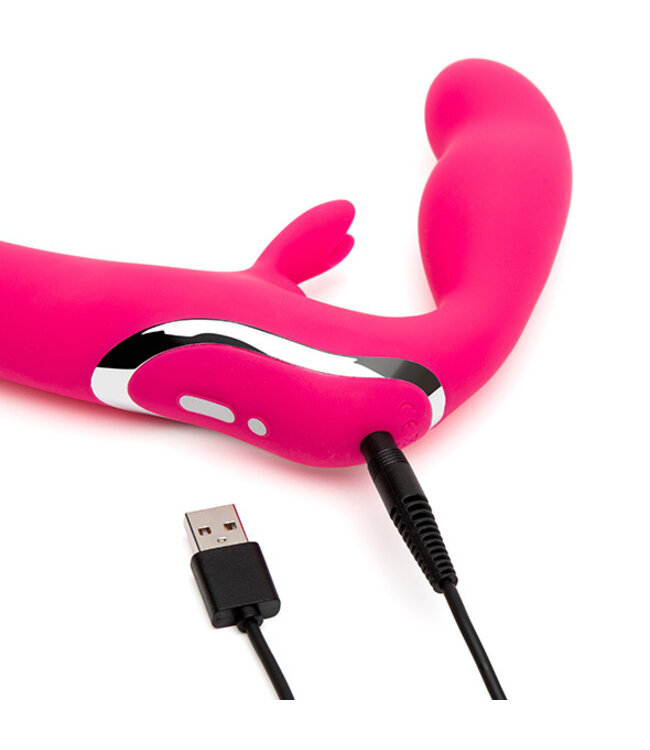 Happy Rabbit - Strapless Strap-On Rabbit Vibe Roze