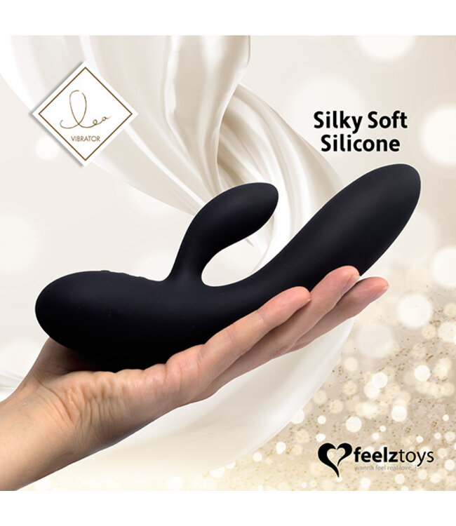 FeelzToys - Lea Rabbit Vibrator Zwart (Glitter)