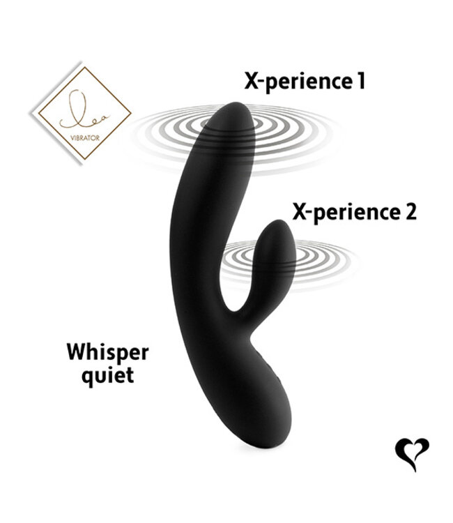 FeelzToys - Lea Rabbit Vibrator Zwart (Glitter)