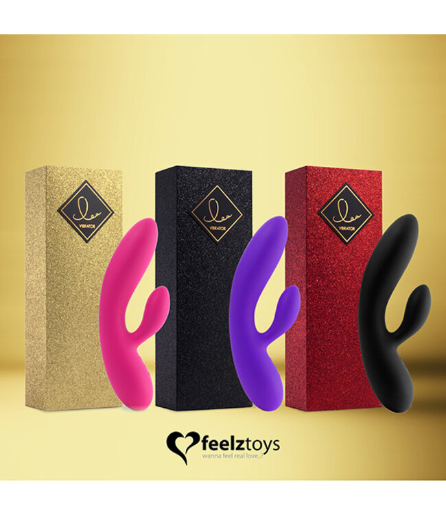 FeelzToys - Lea Rabbit Vibrator Zwart (Glitter)