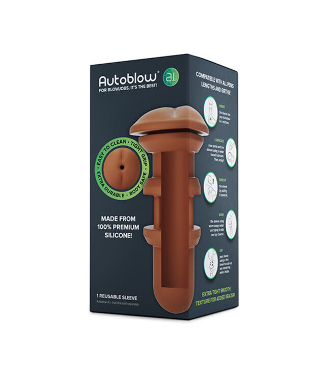Autoblow - A.I. Siliconen Anus Sleeve Bruin