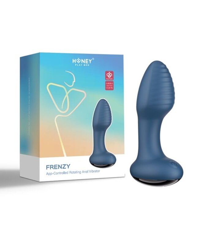 HoneyPlayBox - Frenzy-Pressure Sensing App-Controlled Rotating Butt Plug Blue