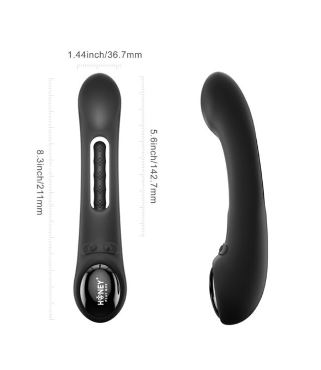HoneyPlayBox - Tempo-Pressure Sensing App-Controlled Kinky Finger Tapping G-spot Vibrator Black