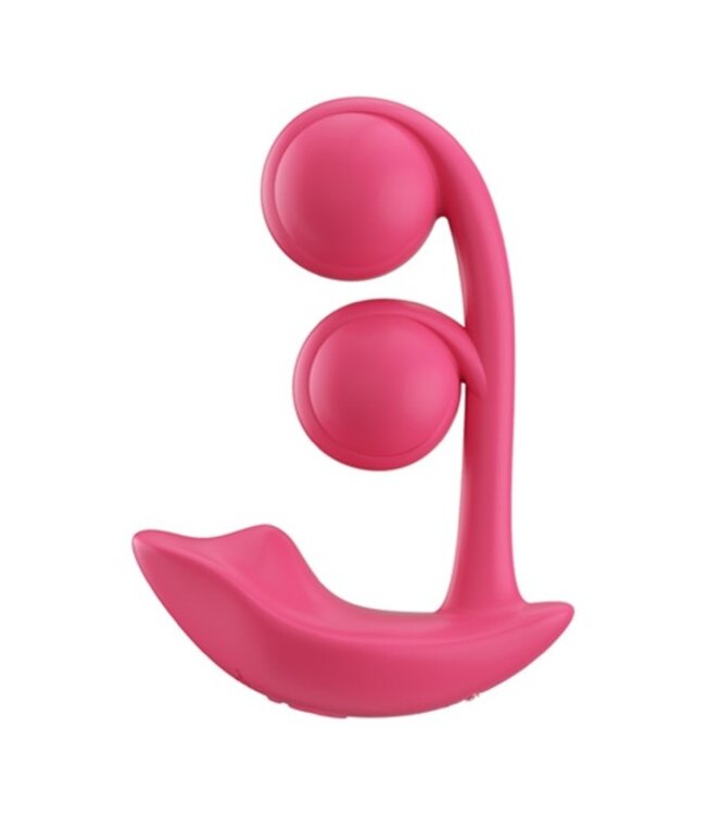 HoneyPlayBox - Melody-Pressure Sensing App-Controlled Twin Balls Clit& G-spot Vibrator Magenta