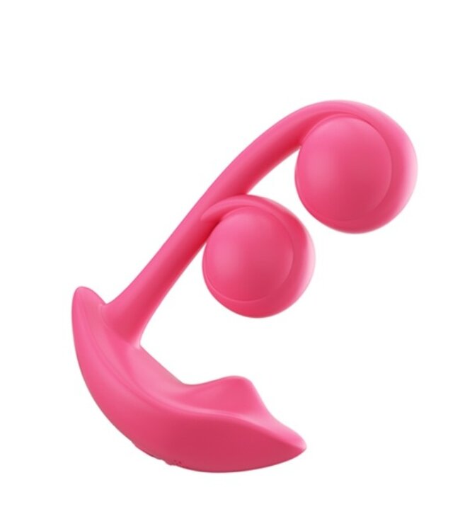 HoneyPlayBox - Melody-Pressure Sensing App-Controlled Twin Balls Clit& G-spot Vibrator Magenta