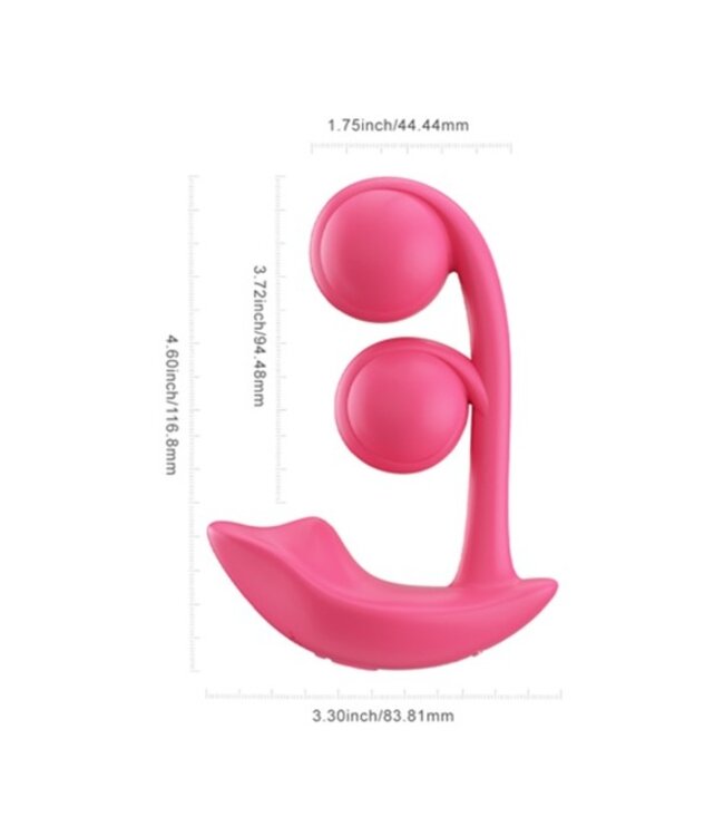 HoneyPlayBox - Melody-Pressure Sensing App-Controlled Twin Balls Clit& G-spot Vibrator Magenta