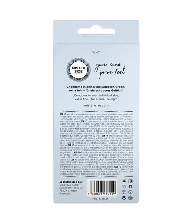 Mister Size - 57 mm Condooms 10 Stuks