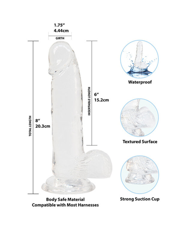 Addiction - Crystal Addiction Transparant Dong 20 cm