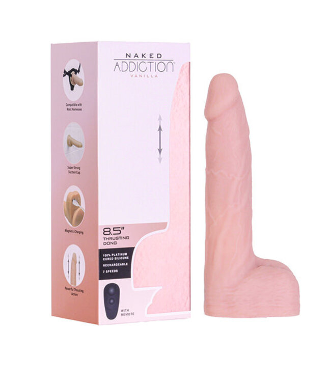 Swan - Naked Addiction 21,6cm Maximum Thrusting & Vibrating Dong Beige