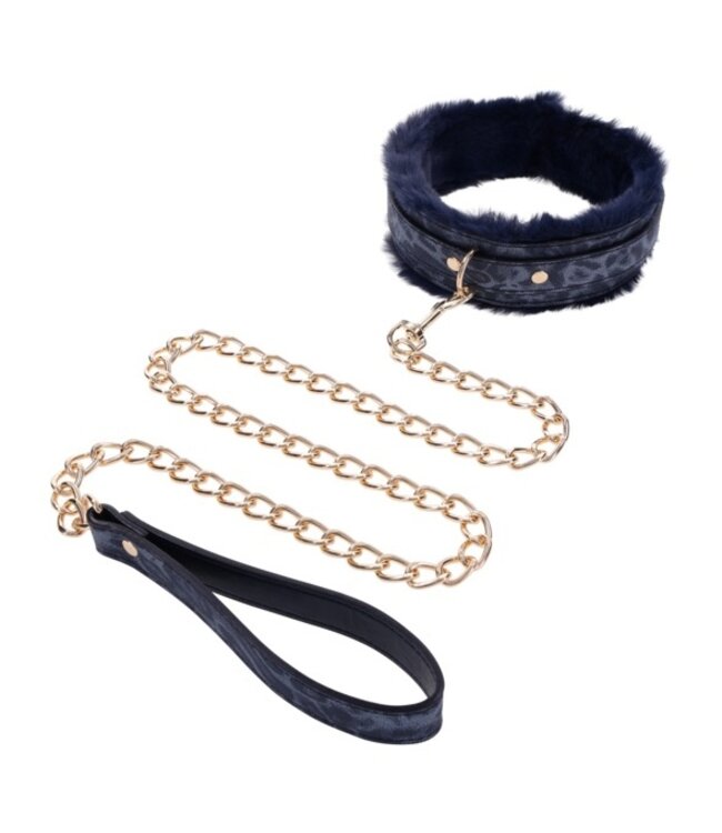 Sportsheets - Cougar Fur Collar & Leash Blue